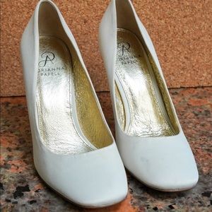 Adrianna Papell white bridal pumps